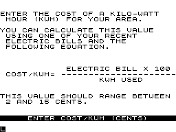 Electric Cost Analyzer screenshot