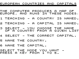 Countries and Capitals of Europe screenshot