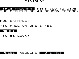 Idioms screenshot