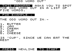 Odd Word Out screenshot