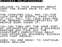 Business Relationships screenshot