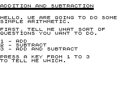 Addition/Subtraction screenshot