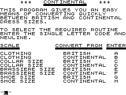 Continental screenshot