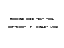 Machine Code Test Tool screenshot
